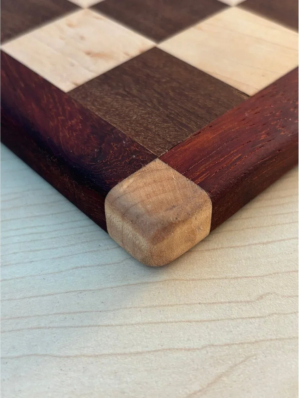 San Diego Padres Maple + Walnut Cutting Board 8x8 inch - Custom Handmade